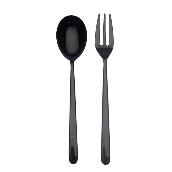 Serving Set fork And Spoon Linea Oro Nero for wholesale by Mepra SPA