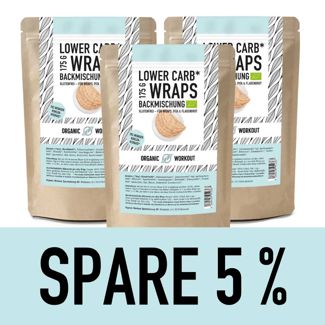 Organic Workout – Großhandel Brotbackmischungen – WRAPS LOWER-CARB* BACKMISCHUNG – glutenfrei, vegan, bio, Sauerteig, für Wraps & Fladenbrot5