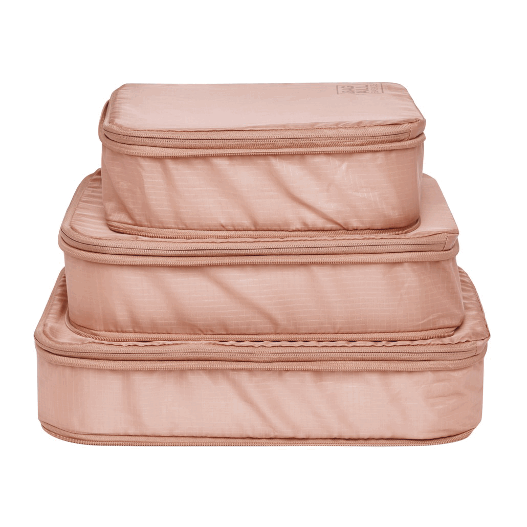 Bag-All - Wholesale Packing Cube - Re-cycled and Reinforced Nylon Compression Packing Cubes, 3-pack Pink/Blush0