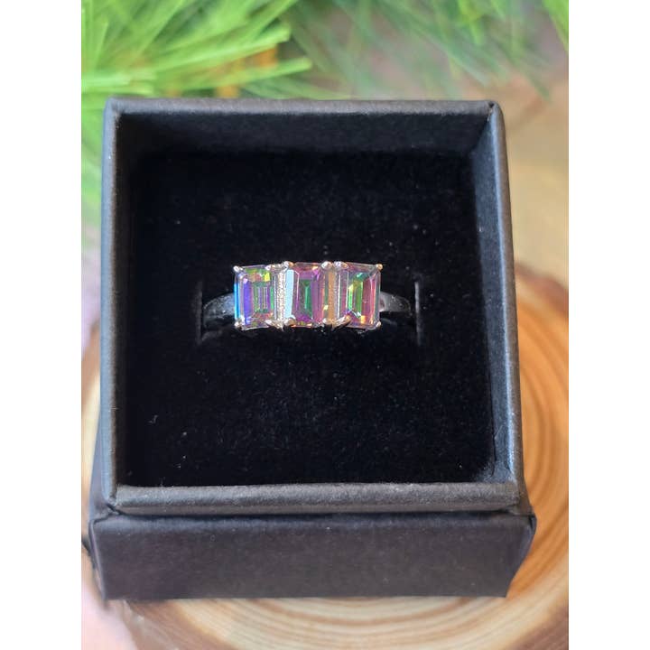 Anillo de Cuarzo Místico en Plata de Ley - 3,1g - UK O P para venta al por mayor de Crystal Cove Minerals