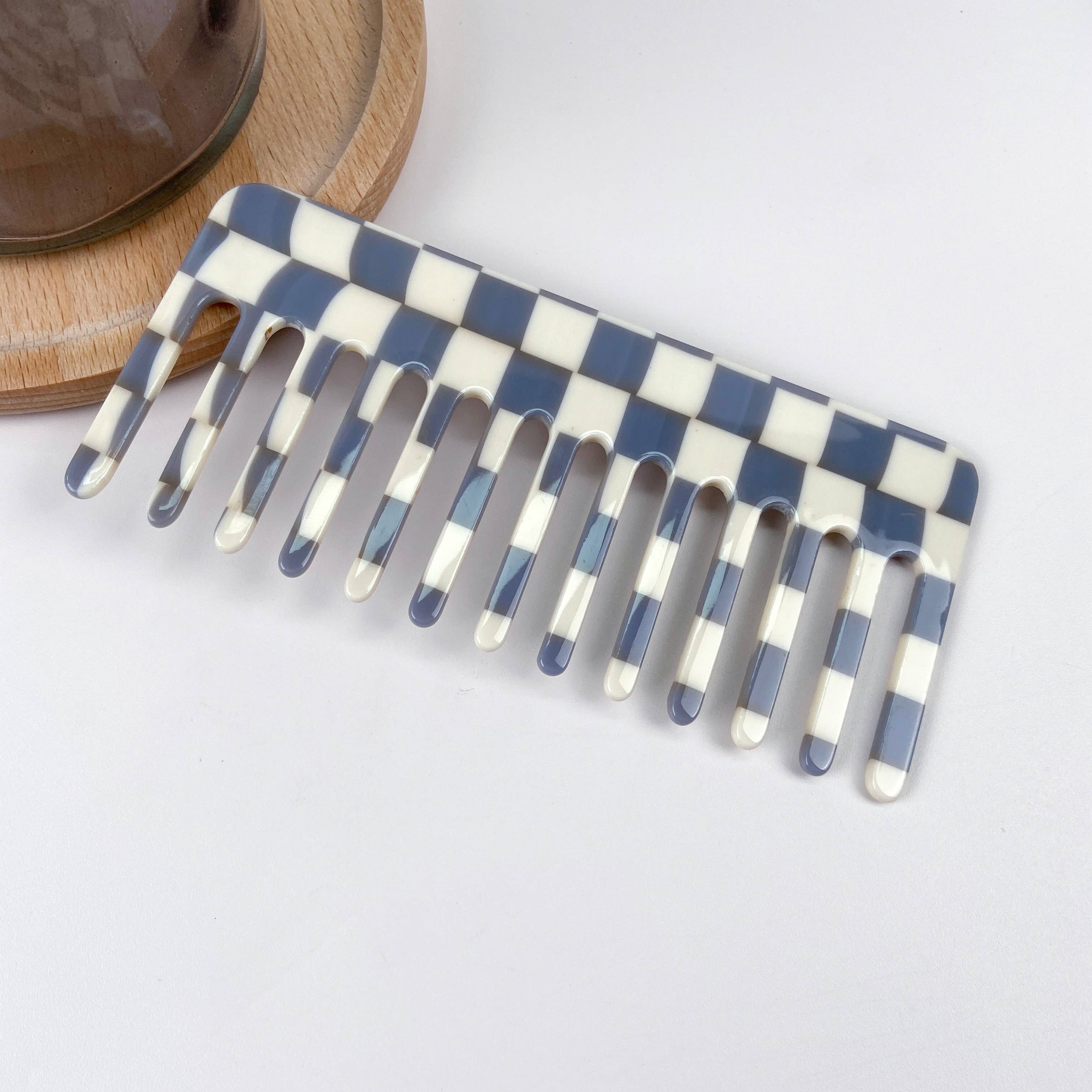 TheDivaSoap - Wholesale Hair Brush/Comb - Simple Checkerboard Wide Tooth Thin Hair Comb6