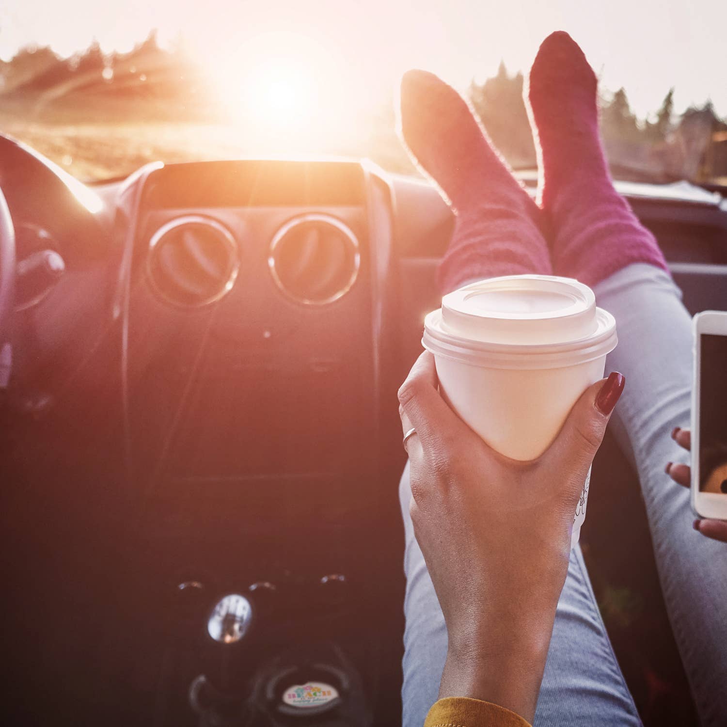 CounterArt/Highland Home/Thirstystone - Wholesale Car Coaster - Unisex - My Happy Place Beach Bulk Stone Car Coaster-NO PACKAGING5