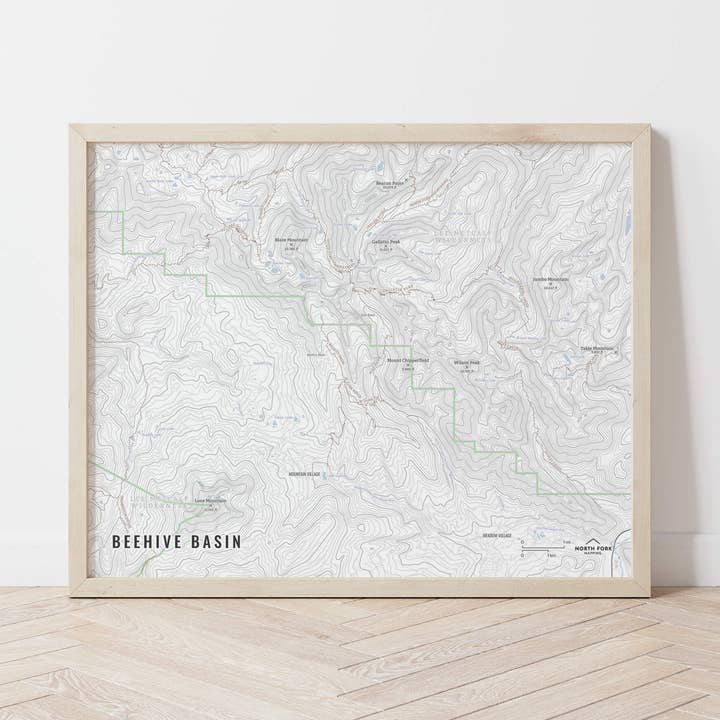 Beehive Basin Map for wholesale by North Fork Mapping
