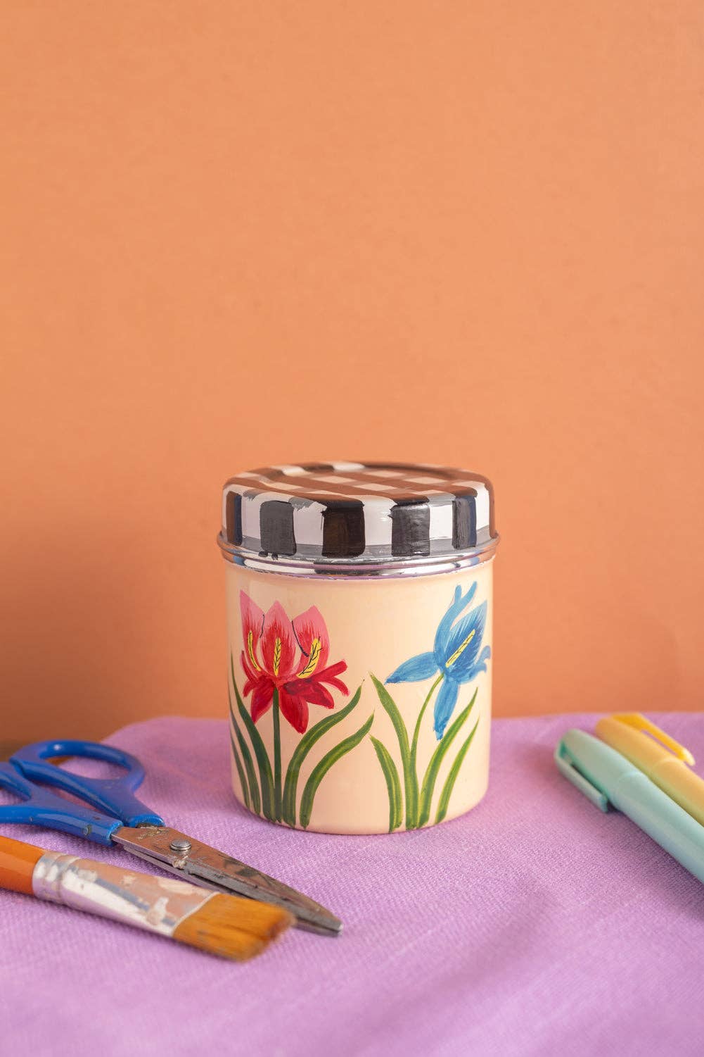 Ian Snow Ltd - Wholesale Kitchen storage/organiser - Orchids on Blush Spice Tin