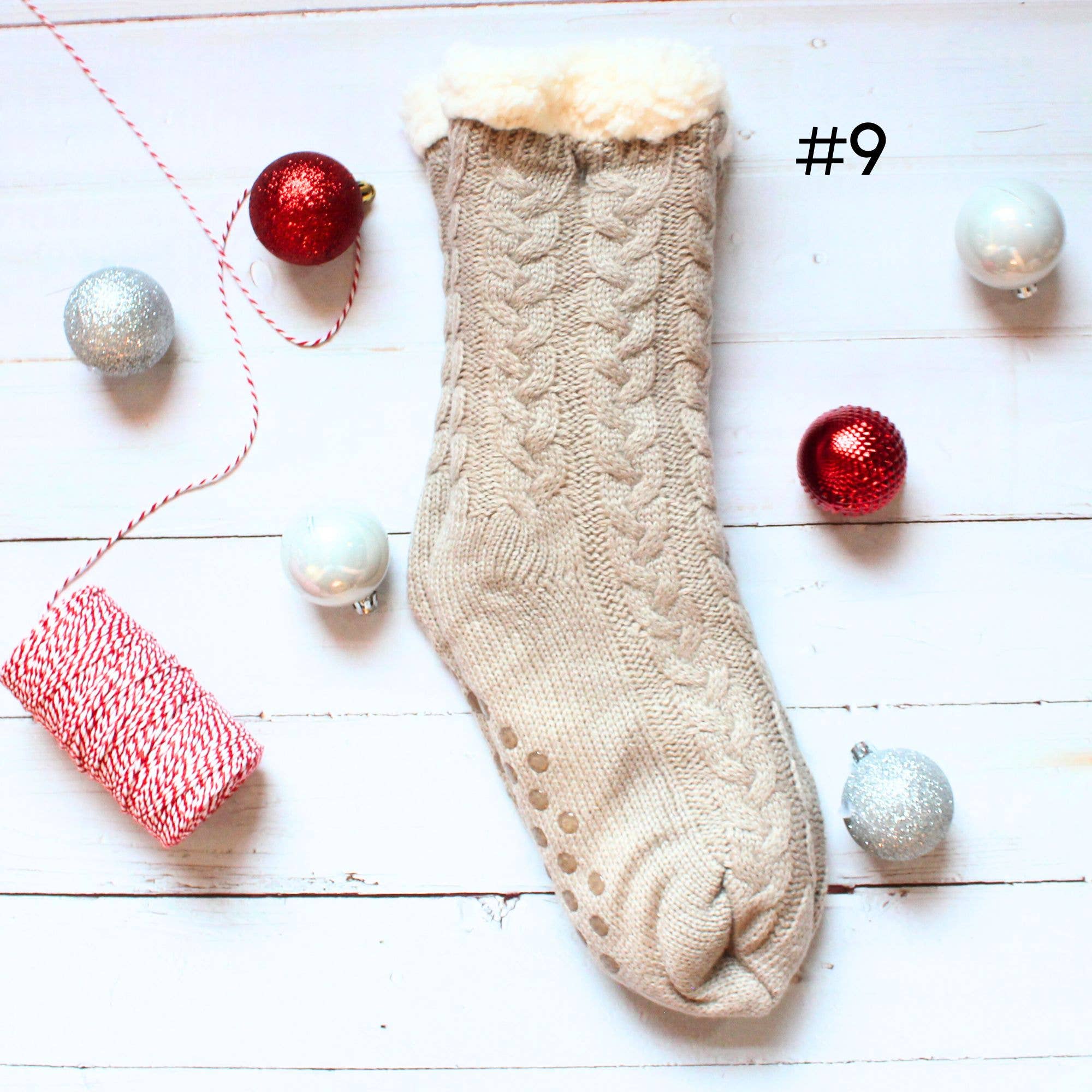 LUNA Nail Wraps – Engroshandel Strømper - Dame – Christmas Sherpa Strømper Fuzzy Cozy Vintersokker8