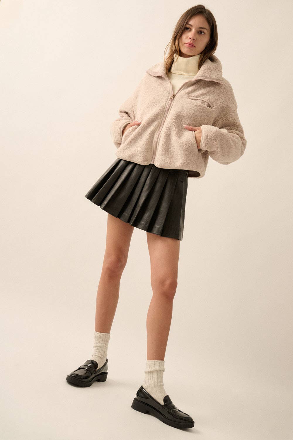 Promesa USA - Wholesale Fleece - Women's - Solid Sherpa Fleece Zip-Up Pocket Jacket11