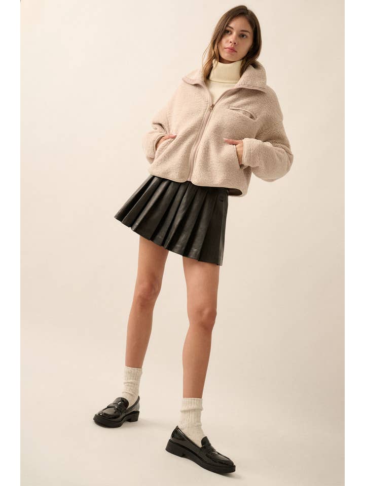 Promesa USA - Wholesale Fleece - Women's - Solid Sherpa Fleece Zip-Up Pocket Jacket11