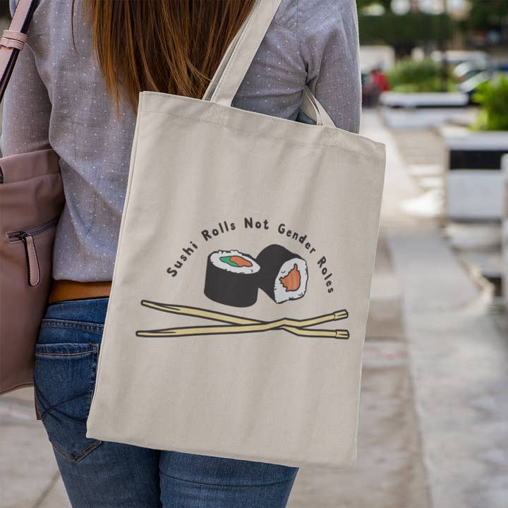 Sushi Rolls Not Gender Roles Tote Bag for wholesale by Rainbow & Co