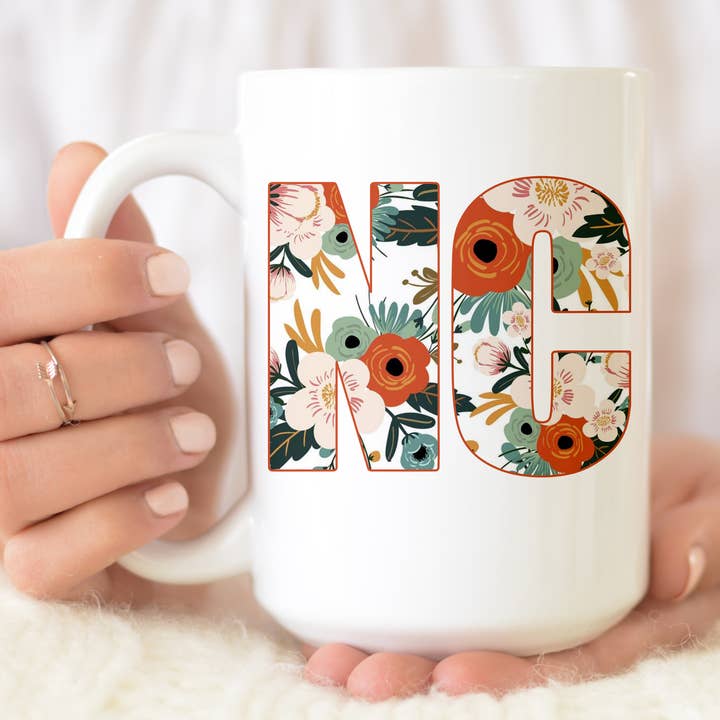 North Carolina Floral (MULTIPLE STYLES) States Gift for wholesale by From Us To You Co. Handmade Goods