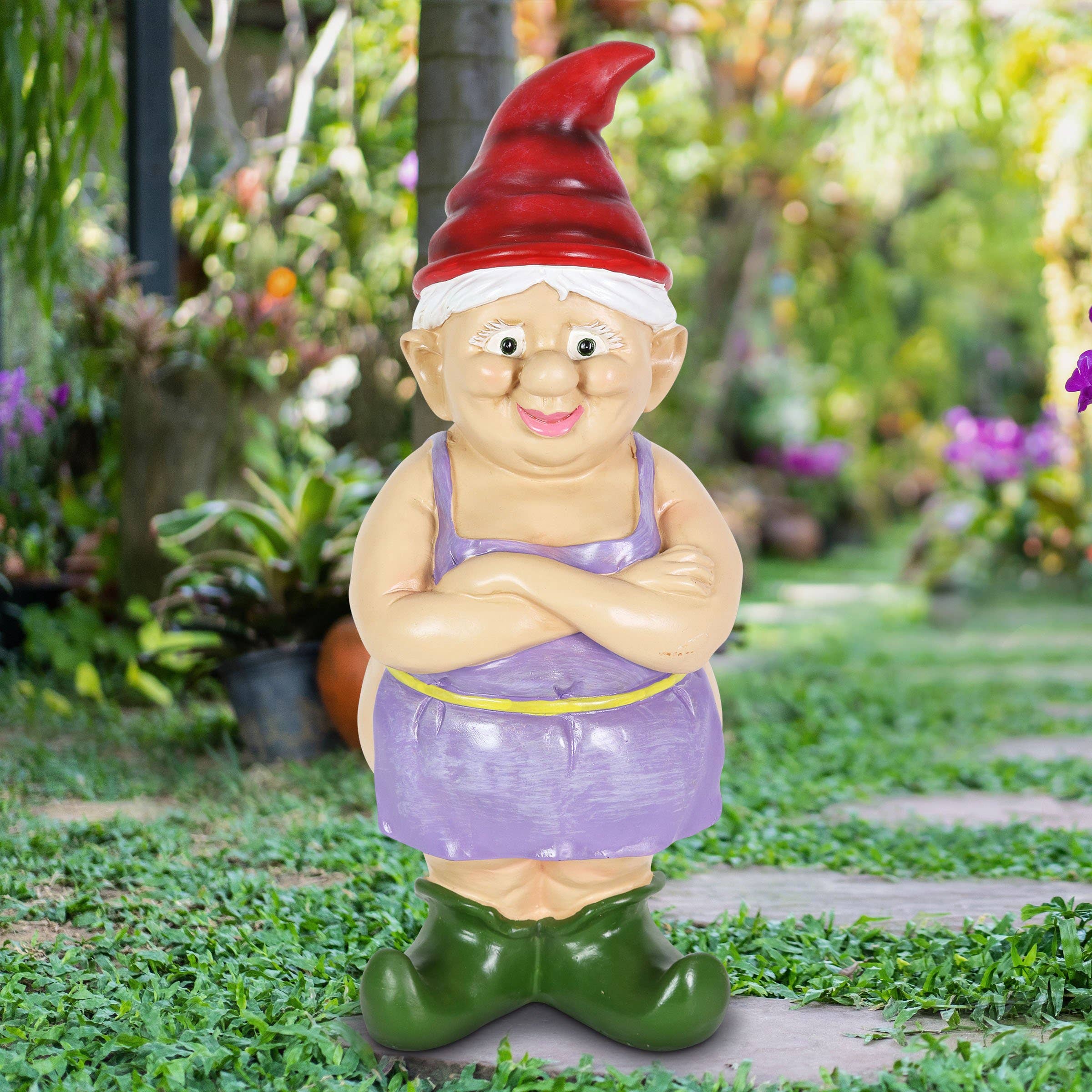 Exhart - Vente Nains de jardin - Statue de gnome nu Betty fesses6