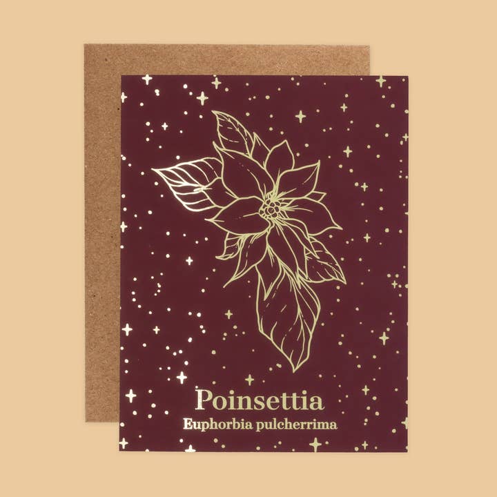 Poinsettia Holiday | Holiday Greeting Card for wholesale by Cacti Oasis©