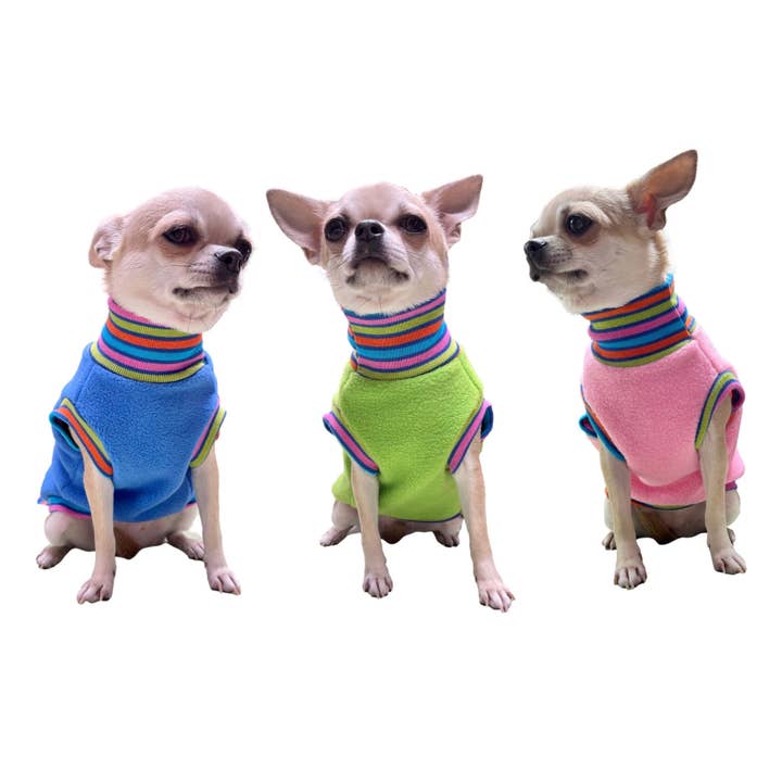 Handmade Fleece Dog Sweater with Turtleneck Pullover Clothes for wholesale by Sassy Dog Fashions