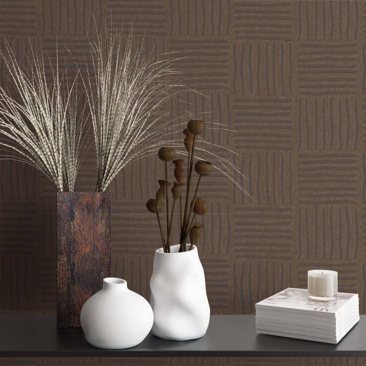 Carta da parati grafica marrone per camera da letto, soggiorno o cucina per la vendita all'ingrosso da parte di Marburg
