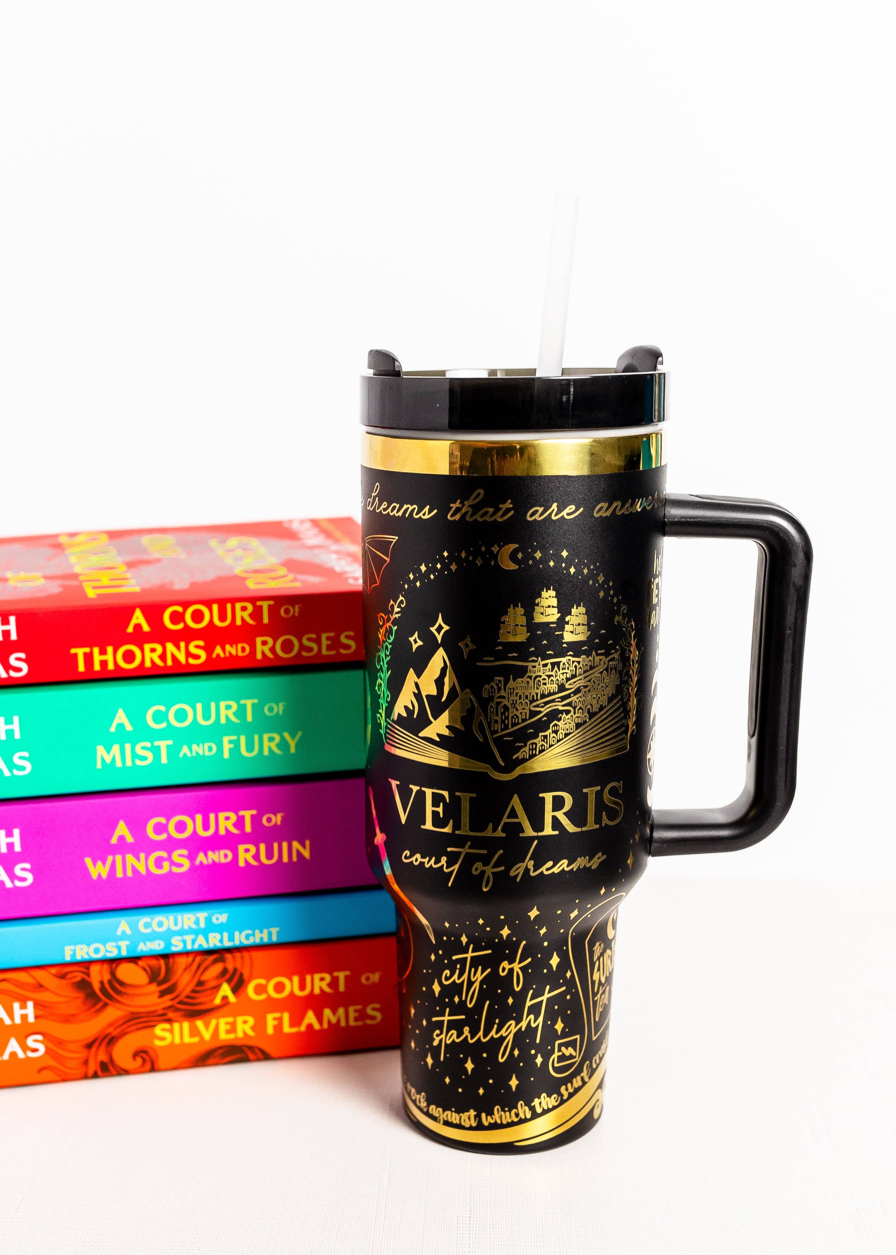 ACOTAR engraved 40 oz tumbler officially licensed book merch for wholesale by zoo&roo