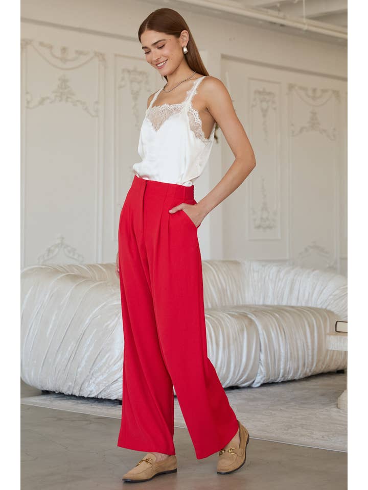 SKIES ARE BLUE - Wholesale Pants - Women's - Recycled Poly Wide Leg Pants11