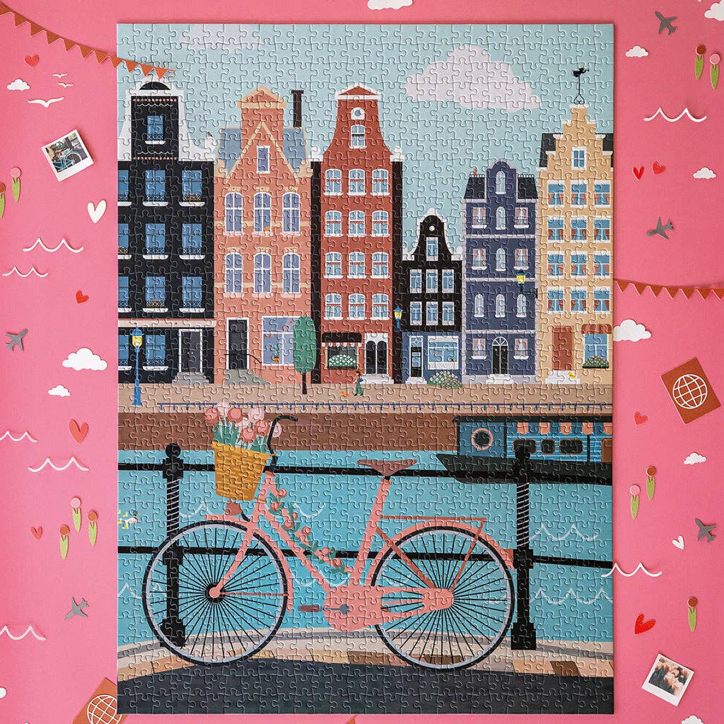 Maison Joliette - Wholesale Puzzle - Adult - Puzzle 1000 pieces Let's pedal along the water13
