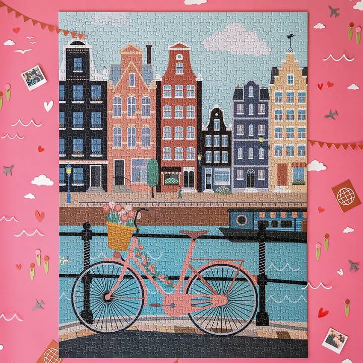Maison Joliette - Wholesale Puzzle - Adult - Puzzle 1000 pieces Let's pedal along the water13