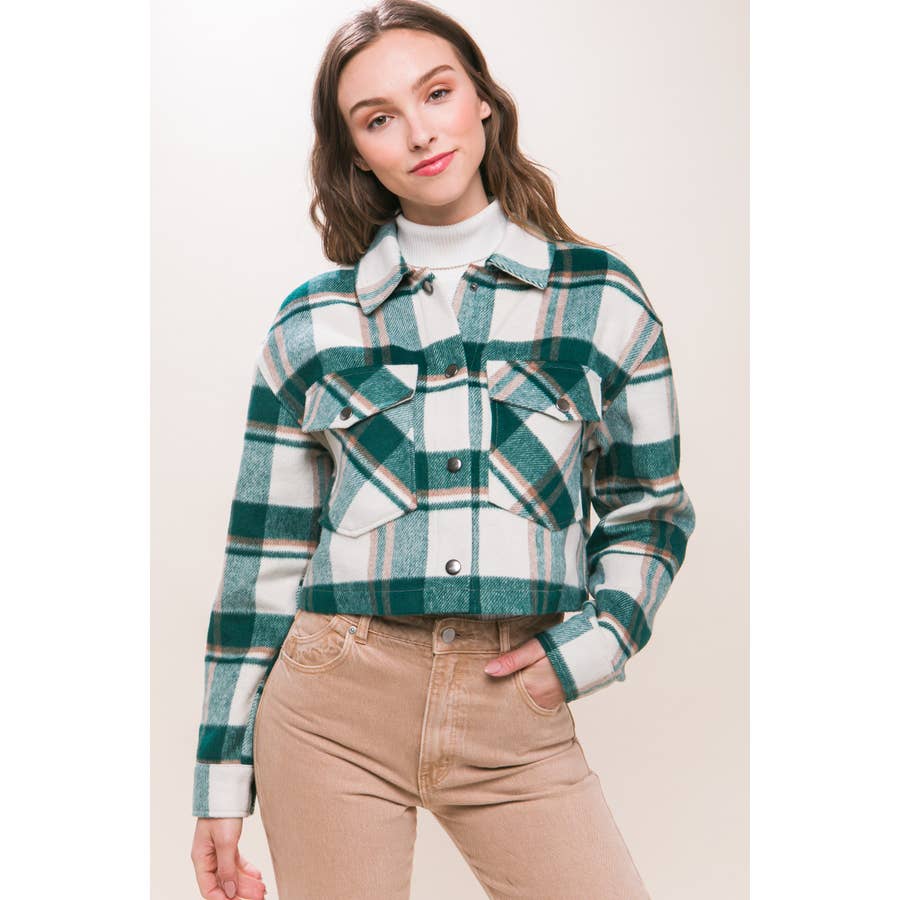 Self Tie Flannel Crop Top Wholesale