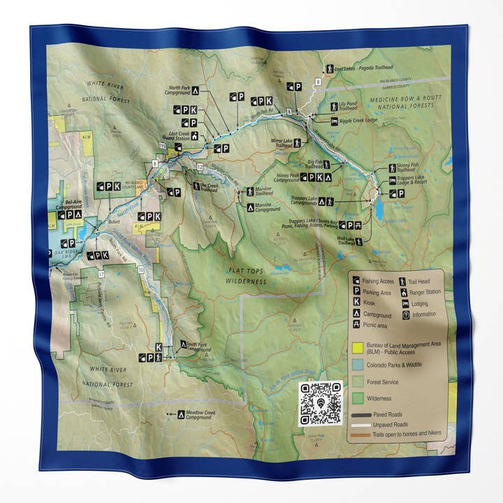 White River Colorado Microfiber Map Bandana for wholesale by Map the Xperience