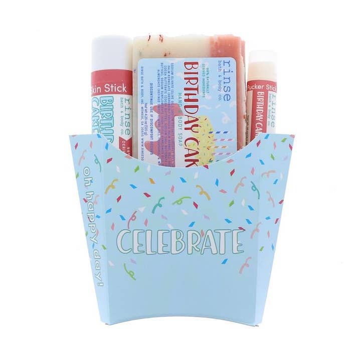Rinse Bath Body Inc - Wholesale Bath & Body Set - Birthday Cake Fry Bundle | 3-Piece Gift Set | Ready to Gift1