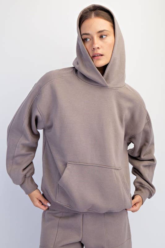 Sunday Morning - Wholesale Jacket - Women's - J383137-Oversized Fleeced Terry Hoodie24