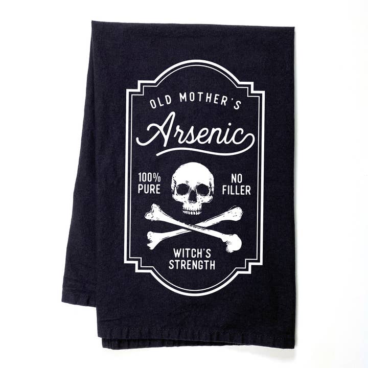 Old Mother's Arsenic Spooky Vintage Halloween Kitchen Towel for wholesale by RubiaRojo