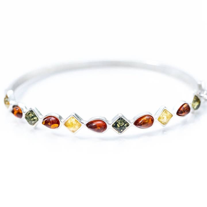 Flerfarvet rav geometrisk armbånd for engroshandel hos Baltic Beauty