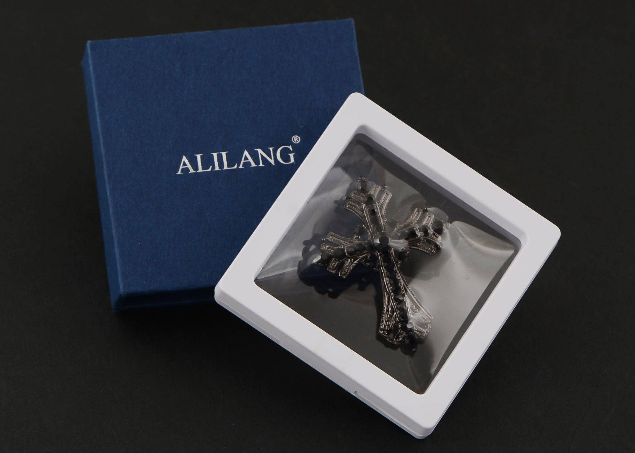 AK Brand - Vendita all'ingrosso Spille - Spilla a forma di croce religiosa argentata con strass58