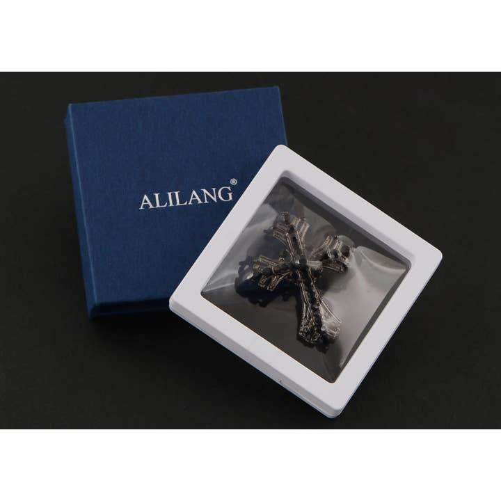 AK Brand - Vendita all'ingrosso Spille - Spilla a forma di croce religiosa argentata con strass58