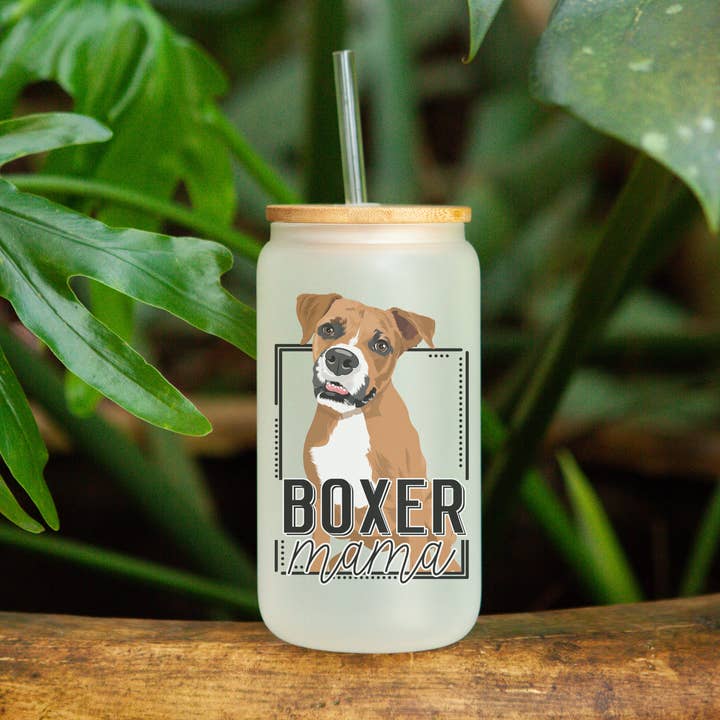 Boxer Mama - Frosted Can Glass for wholesale by Livy Lou Designs + Co