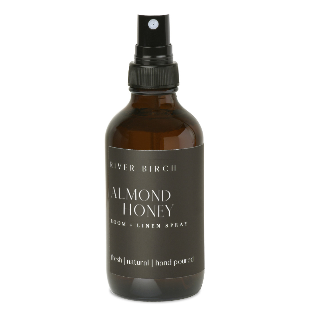 River Birch Candles - Wholesale Room & Linen Spray - Almond + Honey  - 4 oz Amber Glass Room + Linen Spray0