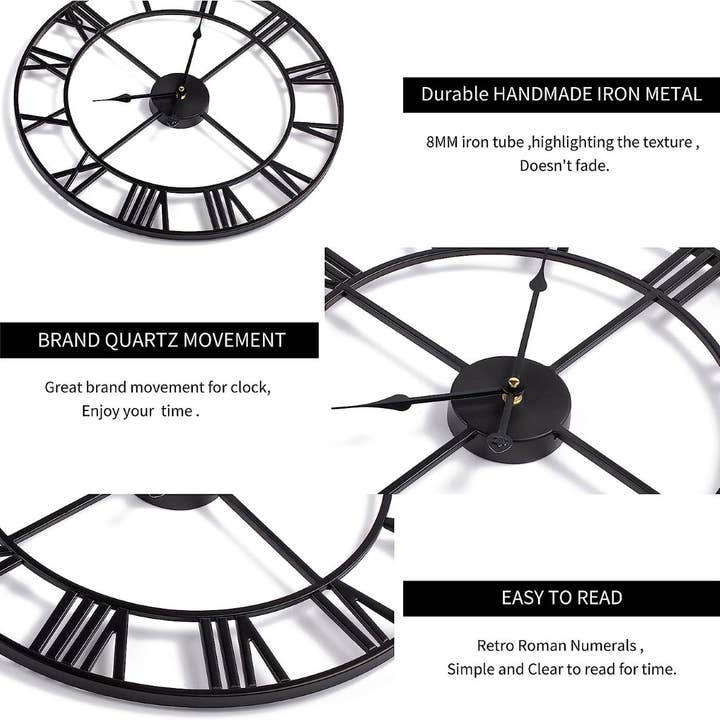 Playful Tail - Wholesale Wall Clock - Bulova C4820 Carmen Black Indoor/Outdoor 45" Wall Clock