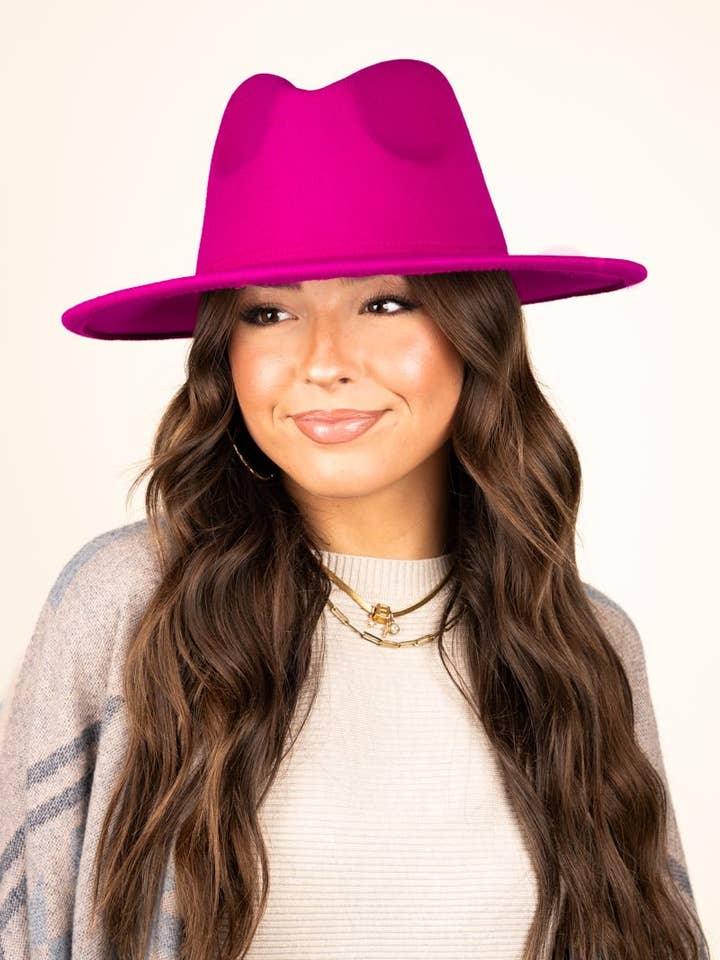 Down From Dover Felt Hat, Hot Pink for wholesale by Wholesale Accessory Market