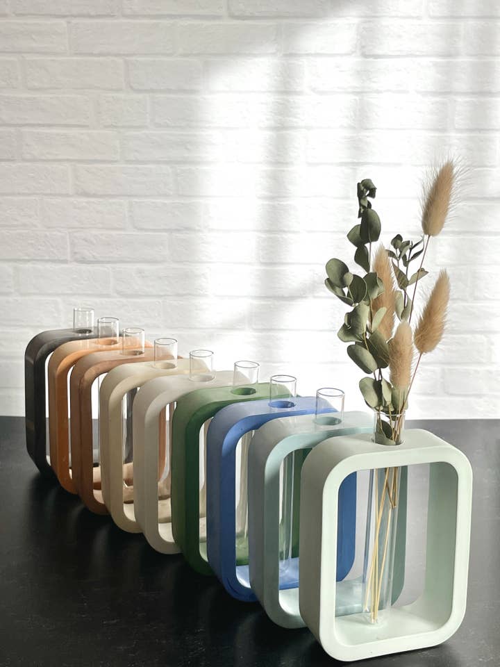 Cementställning för växtförökning med glasprovrör i färg för wholesale av Need it Right MEOW