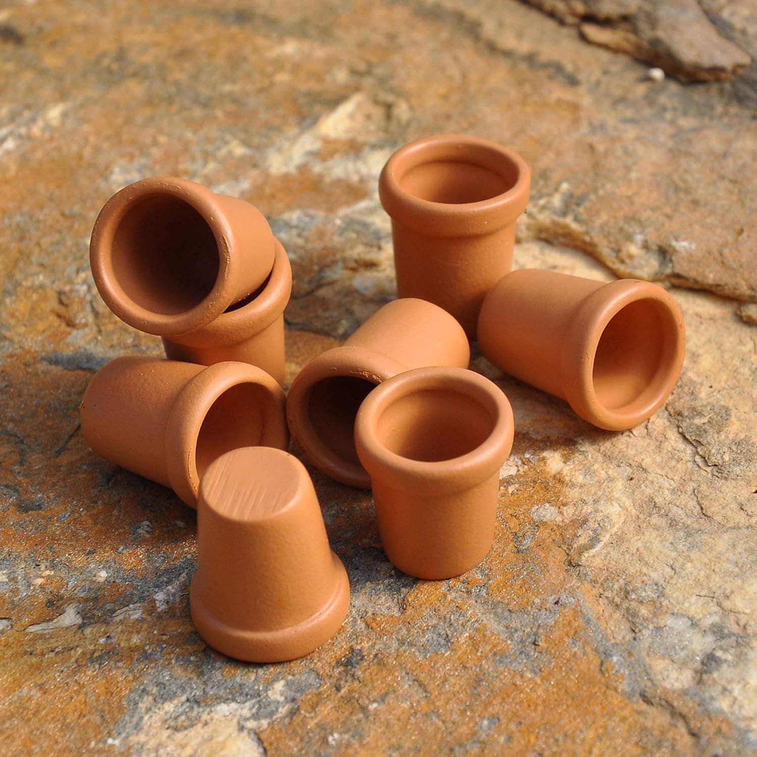 Factory Direct Craft - Wholesale Doll Accessory Kit - Kids - 5/8" Miniature Faux Terra Cotta Clay Look Pots (Pack of 8)5