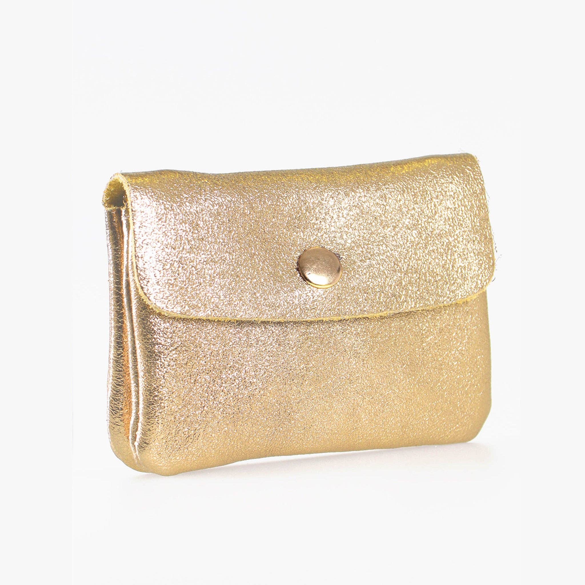 Sarta Pelle – wholesale Coin purse – Women’s – Macie Italian Leather Small Coin Purse - Gold, Metallic0