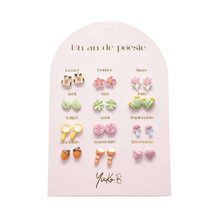 Earrings - A Year of Poetry Little Explorers for wholesale by Yuko B