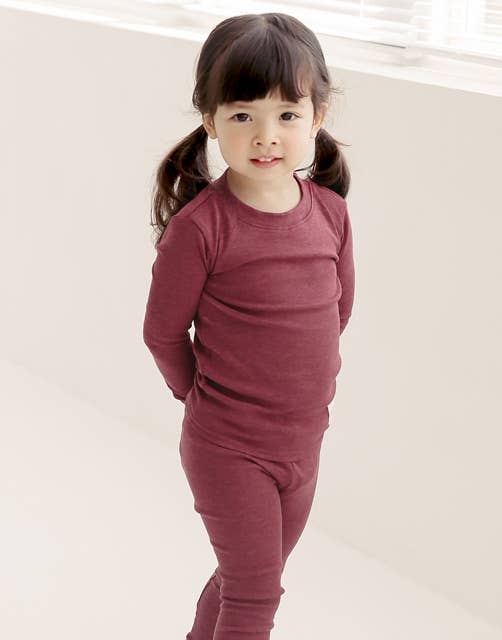 New Melange Red Long Sleeve PJs for wholesale on Faire1