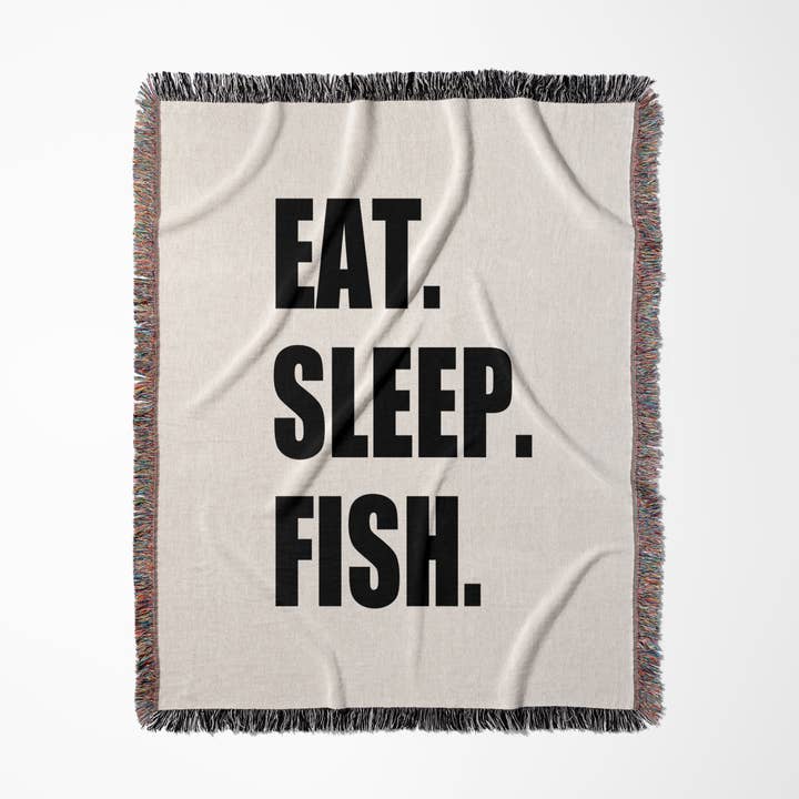 3dRose - Wholesale Throw Blanket - 3dRose, Eat Sleep Fish - fun text gifts for fishing enthusiasts and fishermen, Blanket0