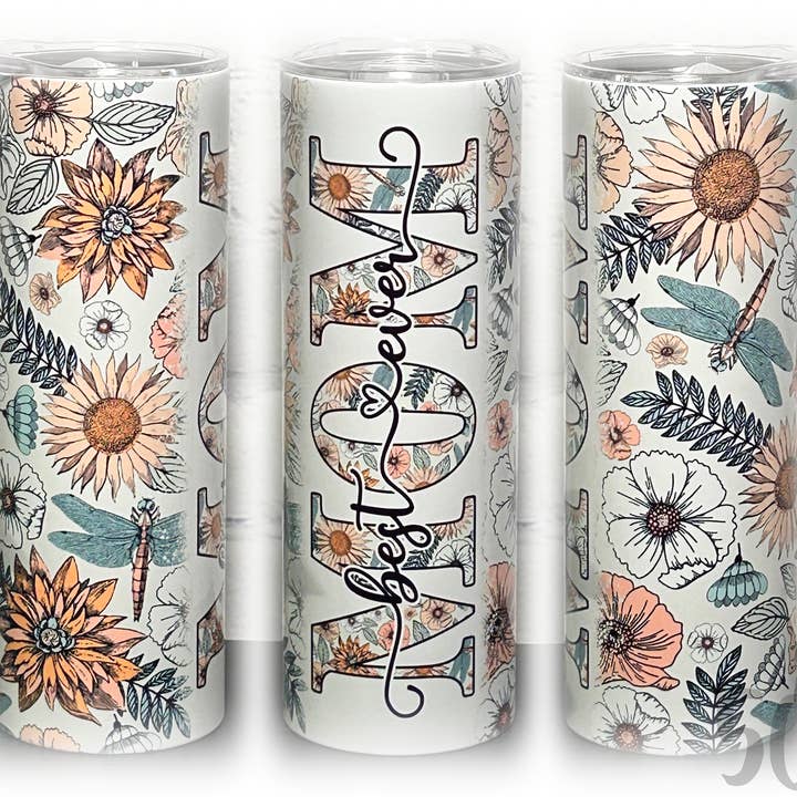 Best Mom Ever Sweet Floral Tumbler for wholesale by 5C's Wholesale