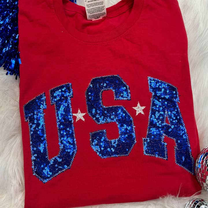 Red USA Patriotic 4th of July Short Sleeve for wholesale by Shop Southern Belle
