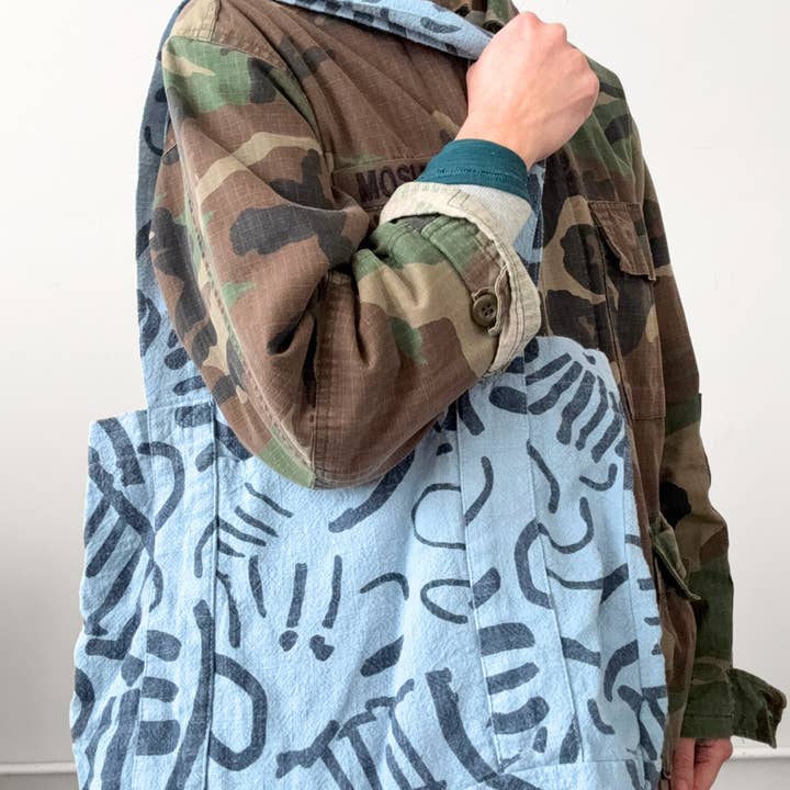 The Medium Sloppy Tote - Fold - Slate - Chambray for wholesale by Jenny Pennywood