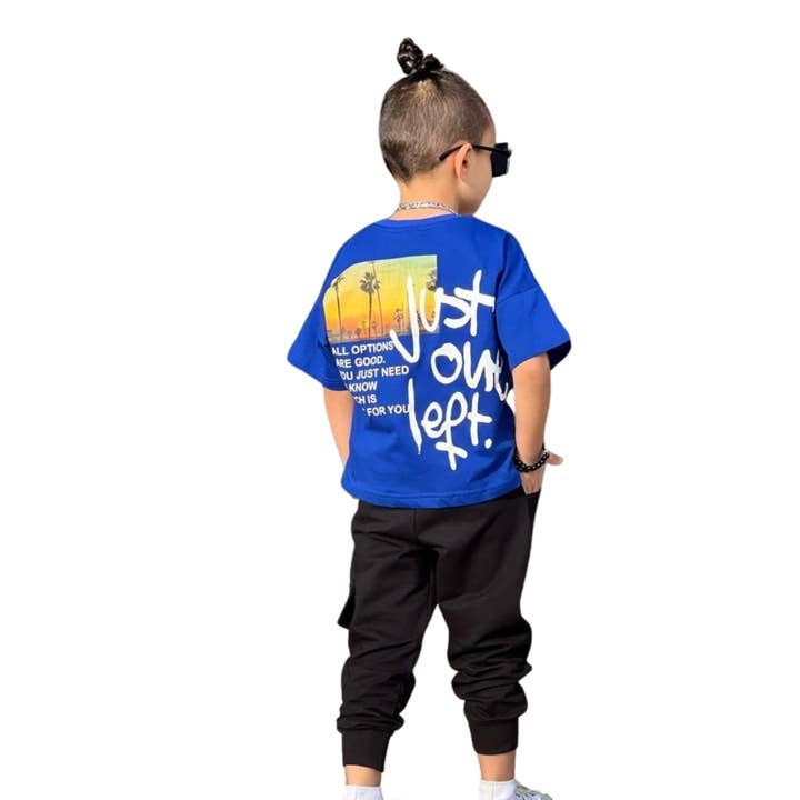 Blue Graffiti Bro Boys Jogger Set for wholesale on Faire