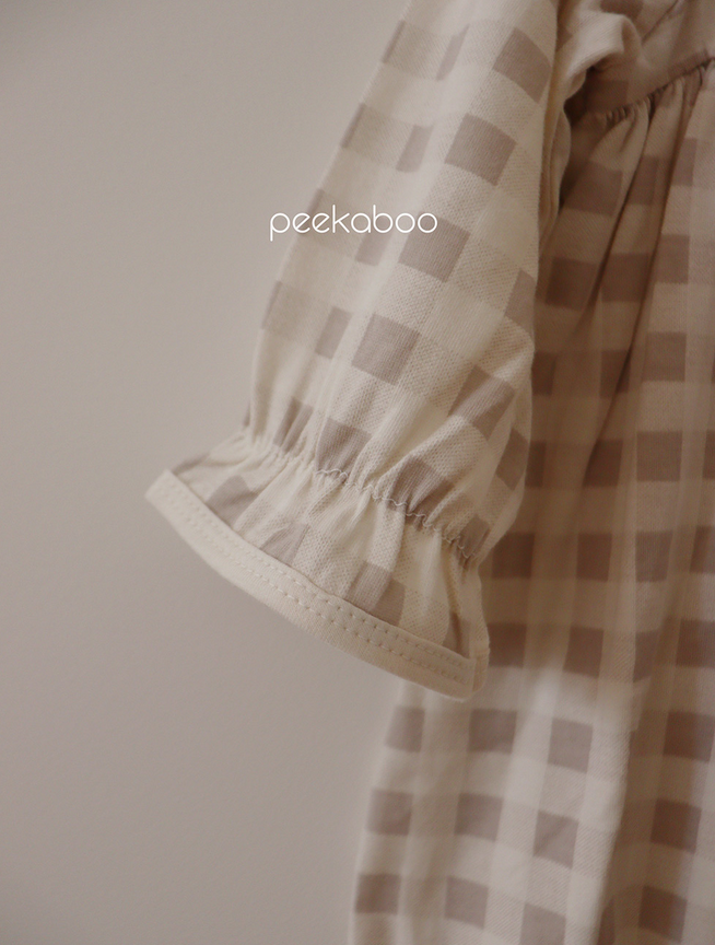 peekaboo - Wholesale Bodysuit (Non-Footed) - Baby - Baby Girl Plaid Check Ruffle Bow  Bodysuit Romper FallWinter5