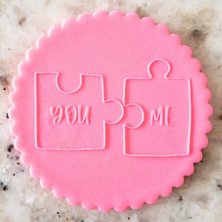You Me Puzzle PopUp Embosser Cookie Biscuit Stämpel Alla hjärtans dag för wholesale av Cut Bake Stamp