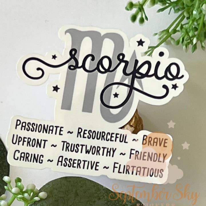 Scorpio Sticker | Waterproof Sticker | Hydro Sticker | Water for wholesale by September Sky Stickers