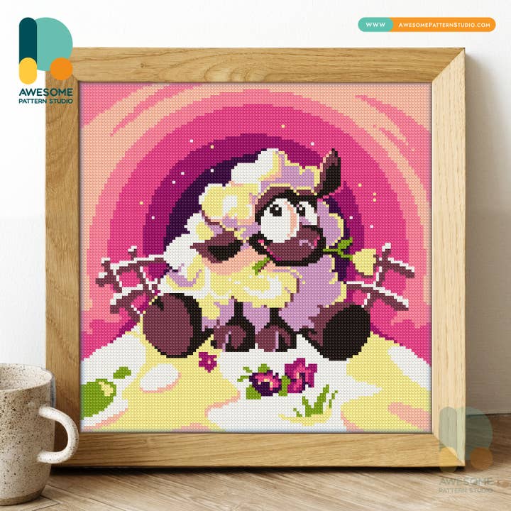 DS057-120x120 Sheep, Diamond Painting Kit for wholesale by Awesome Pattern Studio