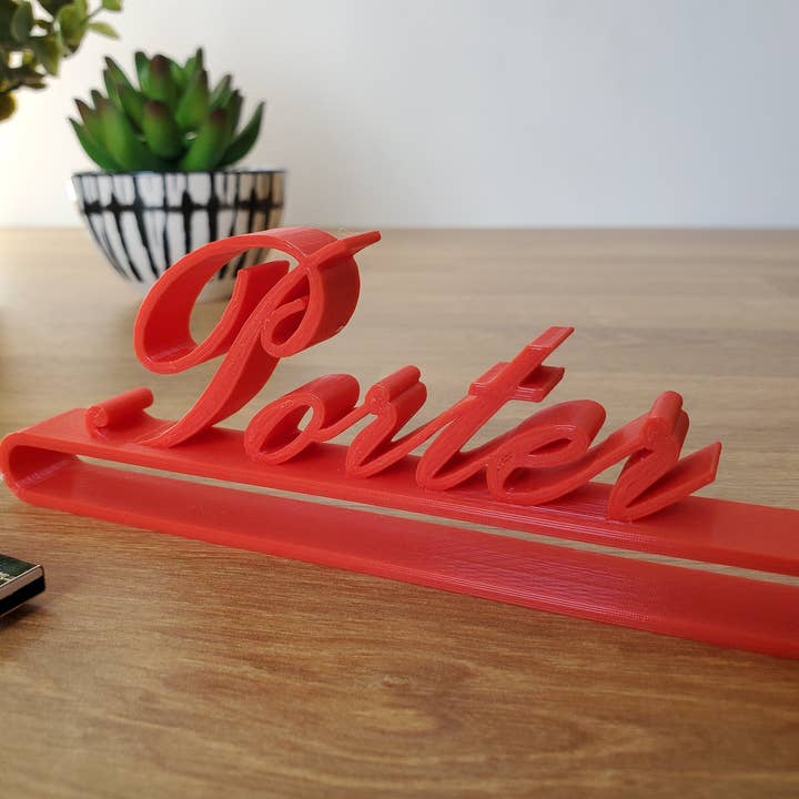 Customizable Name Tag. Personalize a Desk with Any Name, Word and in Any Color. for wholesale by Clever Contraptions