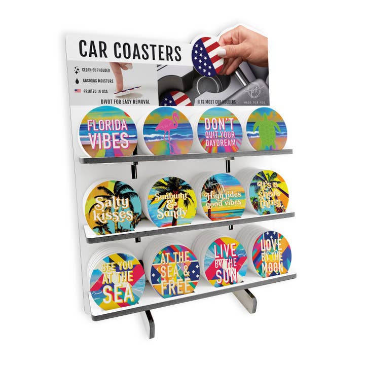 Love Local - Wholesale Car Coaster - Unisex - Florida 2 Theme Ceramic Car Coaster |POP Car Coasters