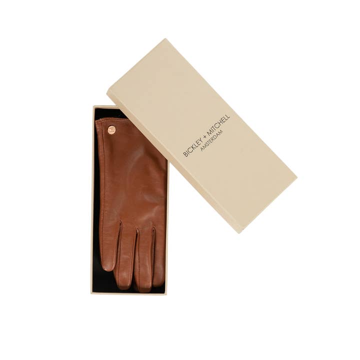 2185-03-10 LEATHER GLOVES BROWN for wholesale on Faire